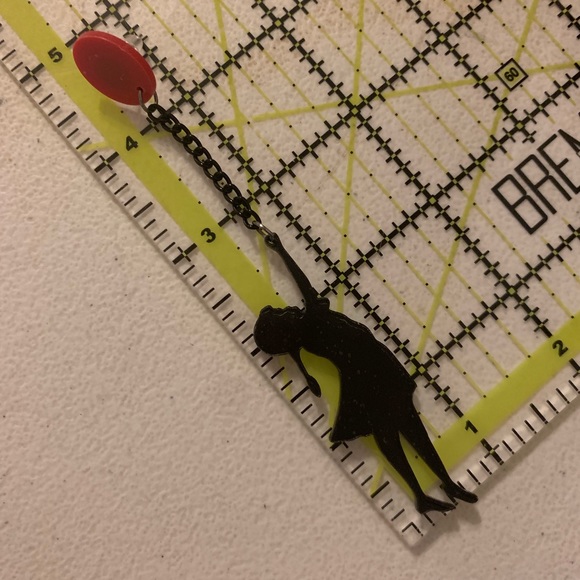 BOGO Free! Girl With Red Balloon Earrings Acrylic - Picture 4 of 5